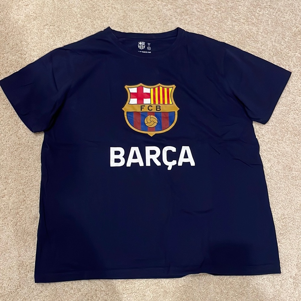 FC Barcelona tshirt, men’s, XL size, navy blue color